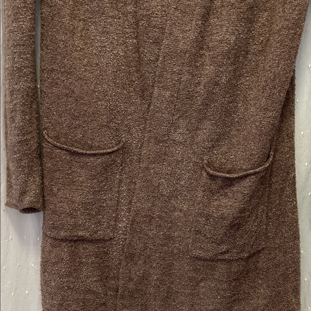 Barefoot Dreams Cardigan Women’s Small Soft Brown Open Front Comfy Cozy Duster - Picture 11 of 12
